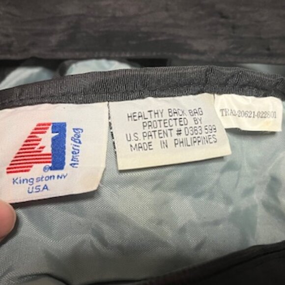 AmeriBag Classic Healthy Back Bag Tote Distressed Nylon Medium (Black) - Picture 12 of 16